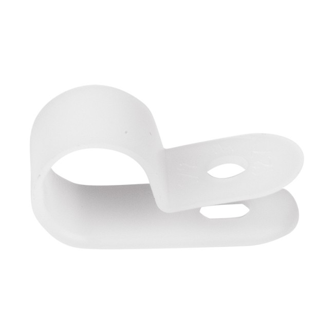 Кабельная скоба под винт REXANT 12 мм, белая, упаковка 50 шт. Кабельная скоба под винт REXANT 12 мм, белая, упаковка 50 шт.