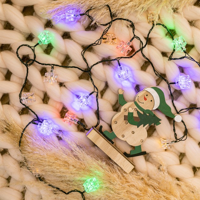 Гирлянда светодиодная Кубики 20 LED МУЛЬТИКОЛОР 2,8 метра с контроллером Гирлянда светодиодная Кубики 20 LED МУЛЬТИКОЛОР 2,8 метра с контроллером