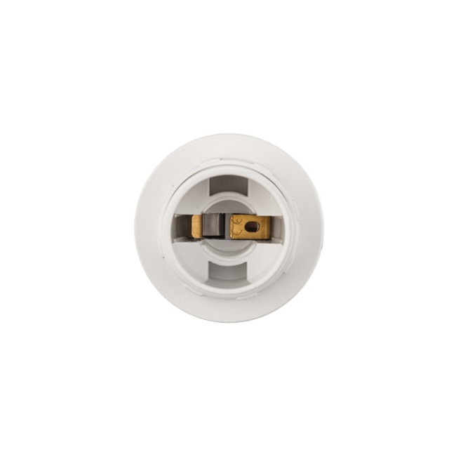 Патрон пластиковый термостойкий с кольцом Е14 белый c этикеткой REXANT