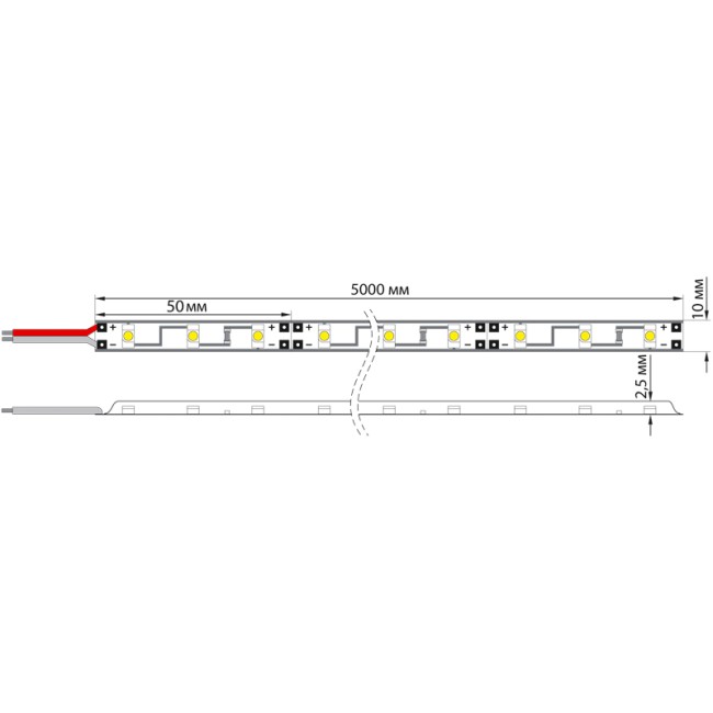 Лента светодиодная 12В, SMD2835, 4,8Вт/м, 60 LED/м, красный, 8мм, 5м, IP20 LAMPER Лента светодиодная 12В, SMD2835, 4,8Вт/м, 60 LED/м, красный, 8мм, 5м, IP20 LAMPER