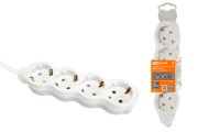 Удлинитель бытовой "Люкс" УЛ04 4 гнезда, 3м, с/з, с з/ш, ПВС 3х1мм2 16А/250В бело-серый TDM Удлинитель бытовой "Люкс" УЛ04 4 гнезда, 3м, с/з, с з/ш, ПВС 3х1мм2 16А/250В бело-серый TDM