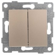 Выключатель 2-кл. СП Ugra 10А IP20 250В механизм шампань GUSI С11В2-027 Выключатель 2-кл. СП Ugra 10А IP20 250В механизм шампань GUSI С11В2-027