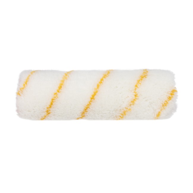 Ролик (сменный) полиамид белый с желтой полосой, ворс 11 мм, ширина ролика 180 мм, Ø 42 мм, бюгель 8 мм, серия «Мастер» REXANT