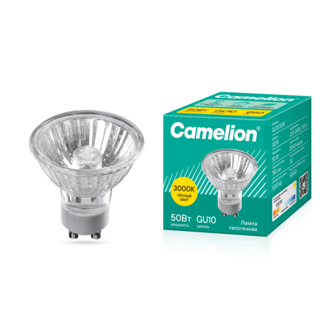 Лампа галогенная JCDRC 220В 50Вт GU10 Camelion 5560 Лампа галогенная JCDRC 220В 50Вт GU10 Camelion 5560