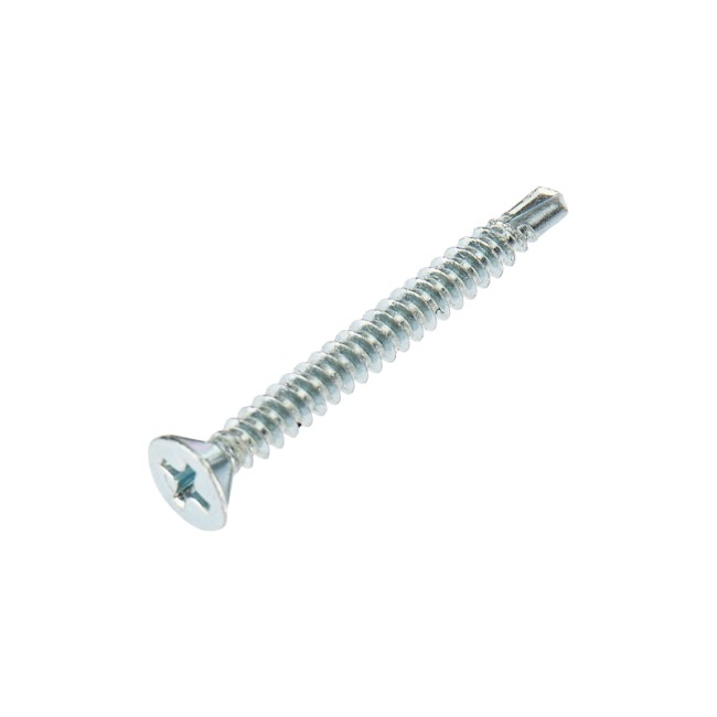 Саморез оконный KRANZ сверло, 3.9х38, белый цинк,  пакет (20шт.)