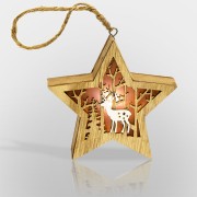 Деревянная фигурка с подсветкой Звездочка 24x13x3,6 см Деревянная фигурка с подсветкой Звездочка 24x13x3,6 см