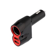 Автозарядка в прикуриватель REXANT АЗУ 2хUSB+гнездо, 12-24V, 5V,1 000mA Автозарядка в прикуриватель REXANT АЗУ 2хUSB+гнездо, 12-24V, 5V,1 000mA
