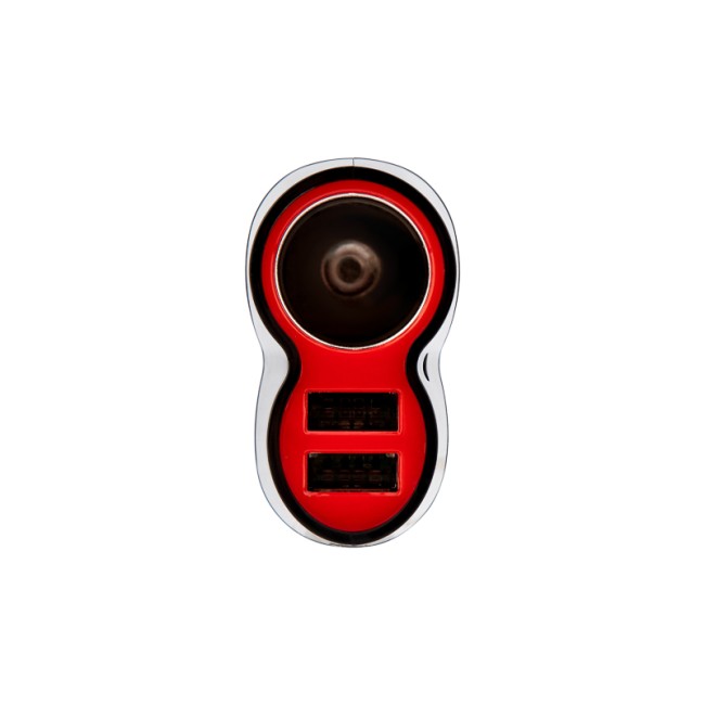 Автозарядка в прикуриватель REXANT АЗУ 2хUSB+гнездо, 12-24V, 5V,1 000mA