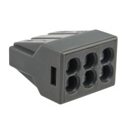 Экспресс-клемма с пастой СМК 773-306, 6-проводная до 2,5 мм², серая (50 шт/уп) REXANT Экспресс-клемма с пастой СМК 773-306, 6-проводная до 2,5 мм², серая (50 шт/уп) REXANT