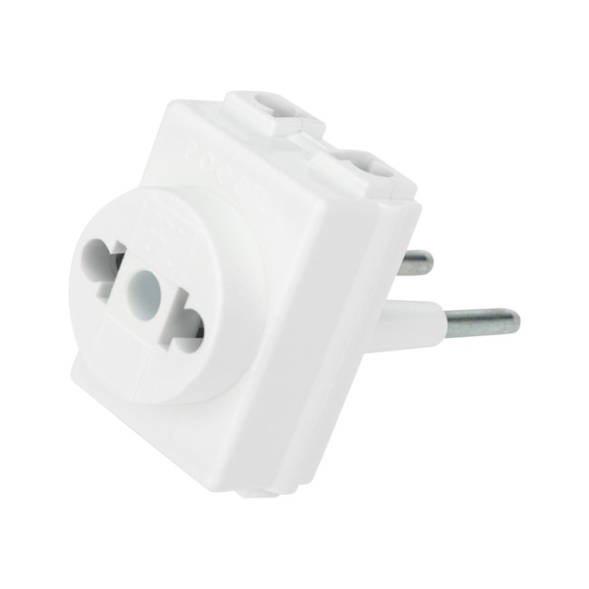 Адаптер сетевой (переходник) с Евро А/F на тонкую вилку С1 "Козья ножка" 10А б/з REXANT Адаптер сетевой (переходник) с Евро А/F на тонкую вилку С1 "Козья ножка" 10А б/з REXANT