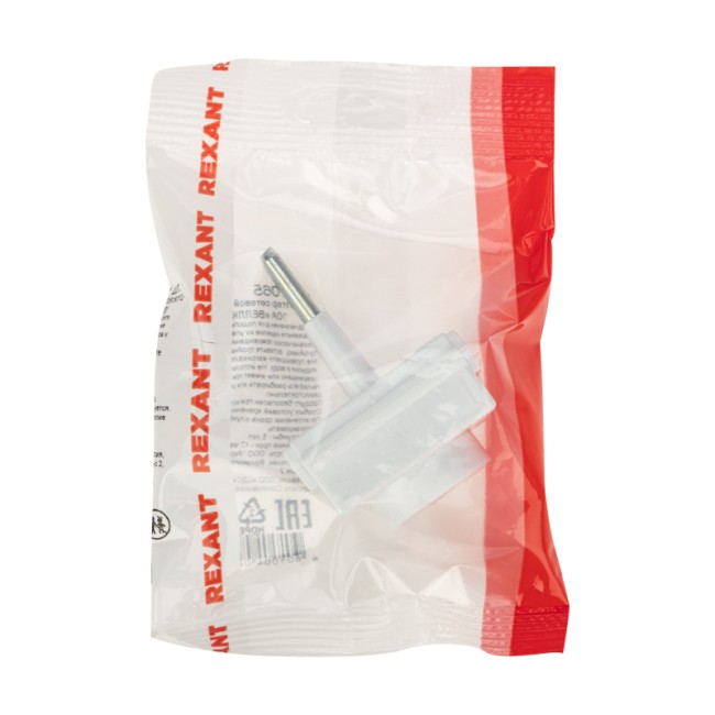 Адаптер сетевой (переходник) с Евро А/F на тонкую вилку С1 "Козья ножка" 10А б/з REXANT Адаптер сетевой (переходник) с Евро А/F на тонкую вилку С1 "Козья ножка" 10А б/з REXANT