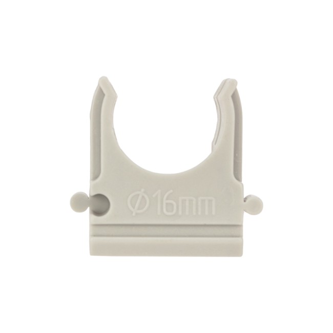 Крепёж-клипса для труб ø16 мм, серая (100 шт/уп)   REXANT