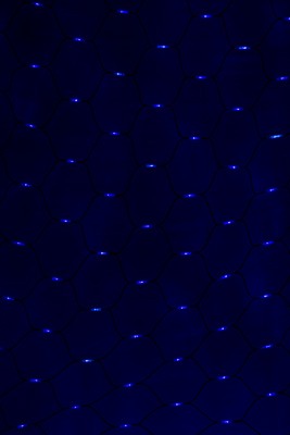 Гирлянда Сеть, LED диоды, 2х2м., (288 диодов), черный провод каучук, белые/синие диоды, с контроллером NEON-NIGHT