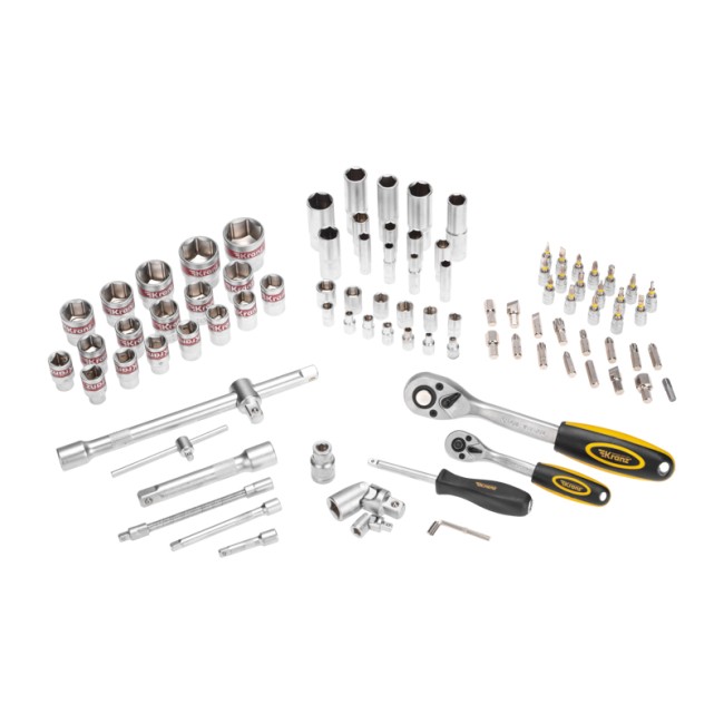 Набор инструментов, 1/2, 1/4, CrV, пластиковый кейс, 94 предмета KRANZ Набор инструментов, 1/2, 1/4, CrV, пластиковый кейс, 94 предмета KRANZ