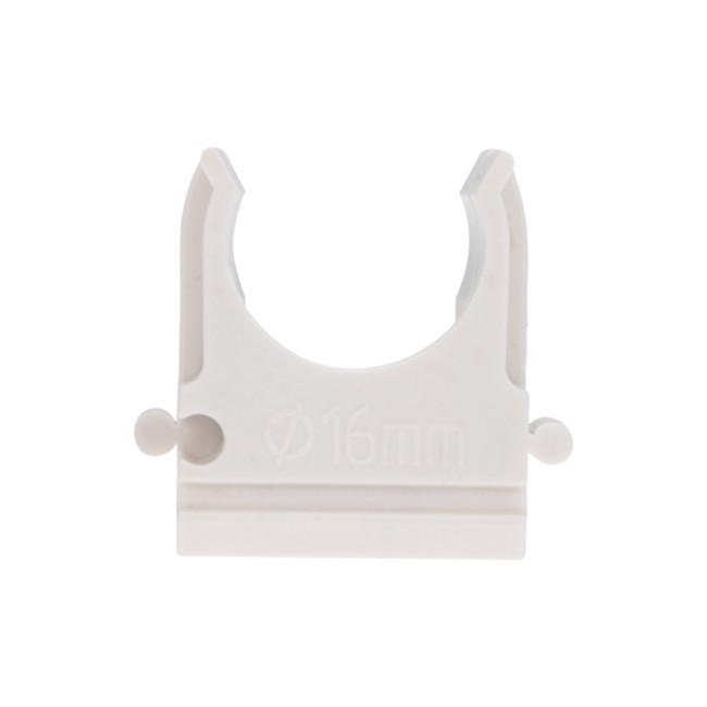 Крепёж-клипса для труб ø16 мм, белая (100 шт/уп) REXANT