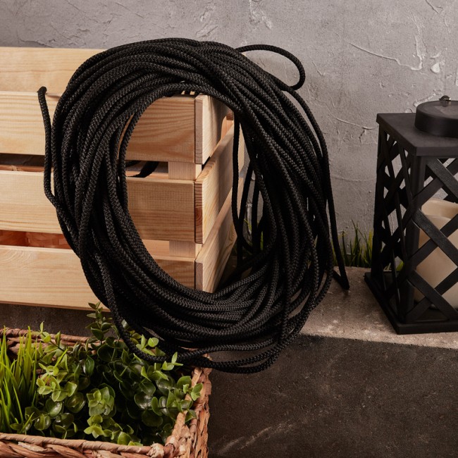 Шнур с сердечником 7 мм 50 м черный REXANT