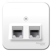 Розетка BLANCA наружная двойная компьютерная RJ45+телефонная RJ11, кат.5e, с изолирующей пластиной, белый Розетка BLANCA наружная двойная компьютерная RJ45+телефонная RJ11, кат.5e, с изолирующей пластиной, белый