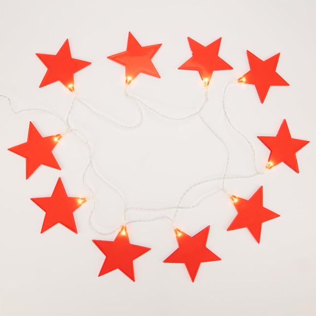Гирлянда светодиодная Звездопад красная 10 LED, 2,25 м, прозрачный ПВХ, теплый белый свет свечения, 2 х АА (батарейки не в комплекте) NEON-NIGHT Гирлянда светодиодная Звездопад красная 10 LED, 2,25 м, прозрачный ПВХ, теплый белый свет свечения, 2 х АА (батарейки не в комплекте) NEON-NIGHT