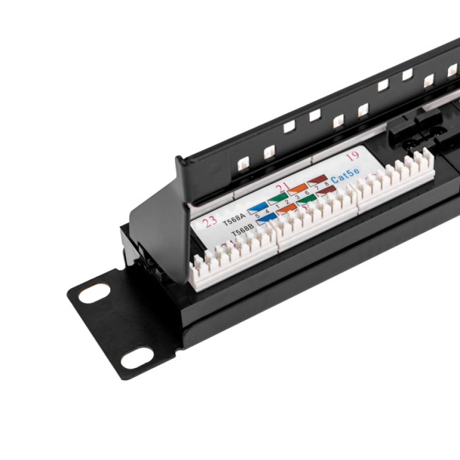 Панель коммутационная с кабельным органайзером 19", 1U, 24 порта, UTP, RJ-45, CAT 5e REXANT PRO Панель коммутационная с кабельным органайзером 19", 1U, 24 порта, UTP, RJ-45, CAT 5e REXANT PRO
