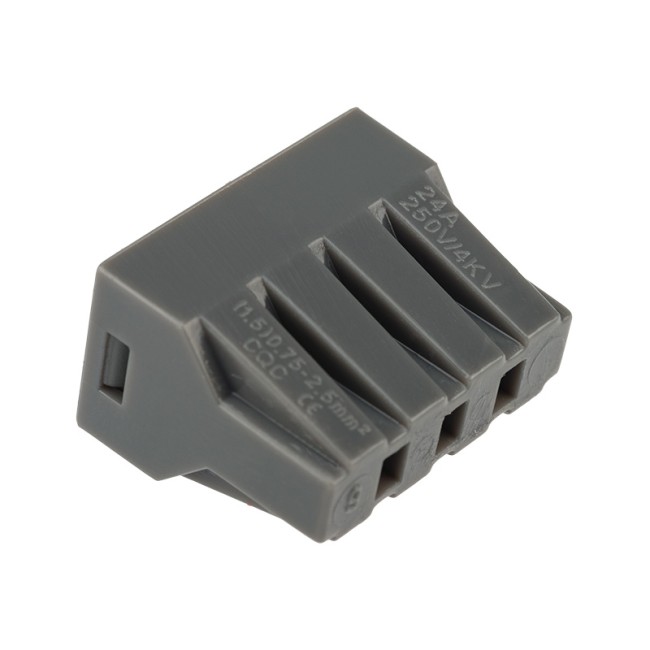 Экспресс-клемма с пастой СМК 773-308, 8-проводная до 2,5 мм², серая (50 шт/уп) REXANT Экспресс-клемма с пастой СМК 773-308, 8-проводная до 2,5 мм², серая (50 шт/уп) REXANT