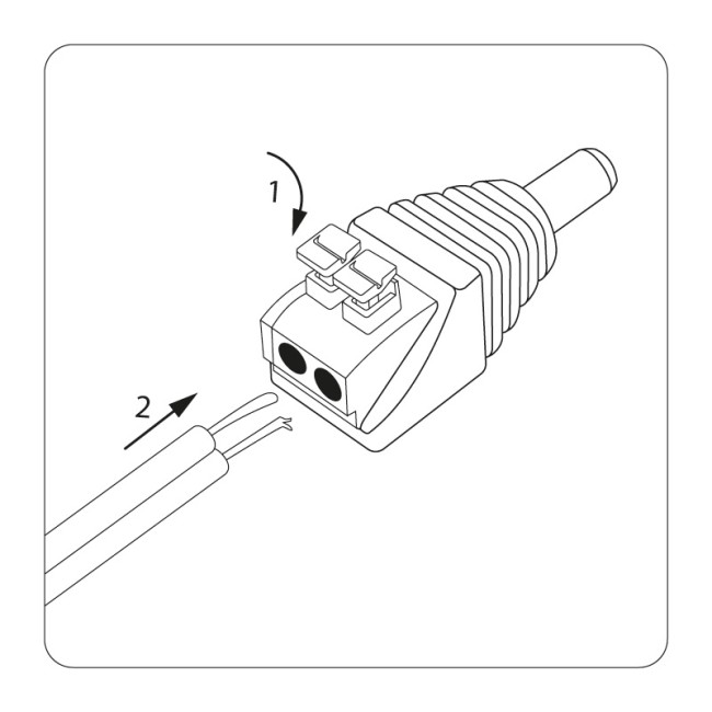 Разъем питания DC штекер 2,1х5,5мм с быстрозажимной колодкой REXANT