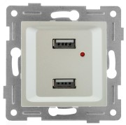 Ugra Розетка USB, двойная, скрытая установка.  жемчуг