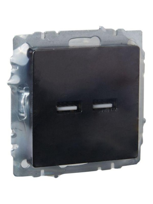 Розетка BRITE USB A+A 3.1А РЮ10-1-БрЧ механизм черн. IEK BR-U21-D31-K02