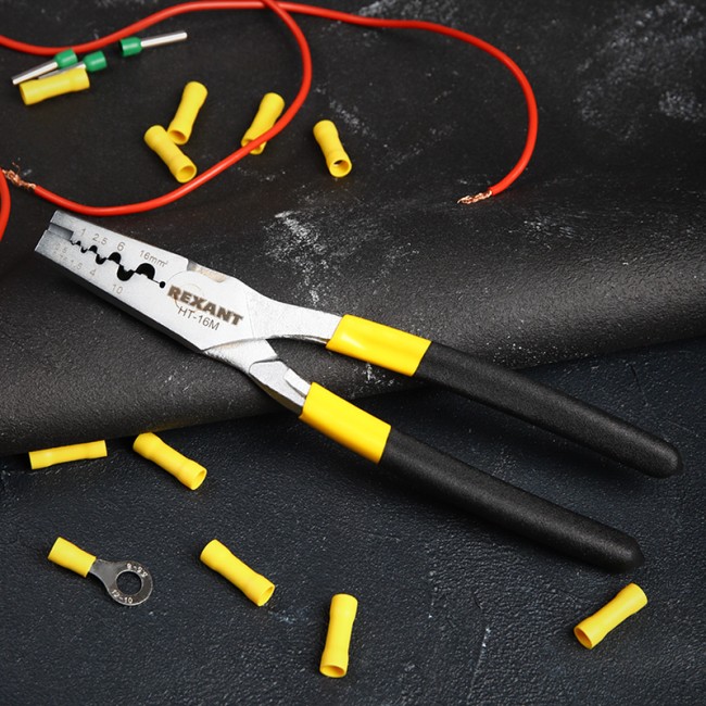 Пресс-клещи для обжима втулочных наконечников 0,5-16 мм² (HT-16M) REXANT Пресс-клещи для обжима втулочных наконечников 0,5-16 мм² (HT-16M) REXANT