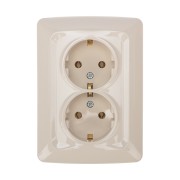 DEA Розетка 2-ая с/з с/у 16А Беж KRANZ 