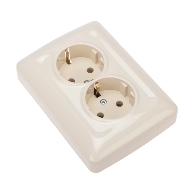 DEA Розетка 2-ая с/з с/у 16А Беж KRANZ DEA Розетка 2-ая с/з с/у 16А Беж KRANZ