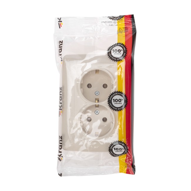 DEA Розетка 2-ая с/з с/у 16А Беж KRANZ DEA Розетка 2-ая с/з с/у 16А Беж KRANZ