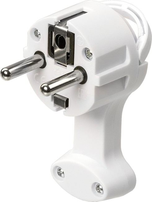 Вилка круглая плоская с кольцом белая 16А 250В TDM Вилка круглая плоская с кольцом белая 16А 250В TDM