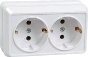 Розетка 2-м ОП Октава РС22-3-ОБ 16А IP20 с заземл. бел. GENERICA ERO21-K01-16-DC