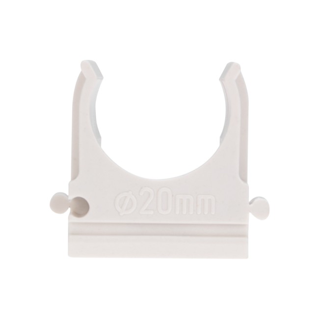 Крепёж-клипса для труб ø20 мм, белая (100 шт/уп) REXANT