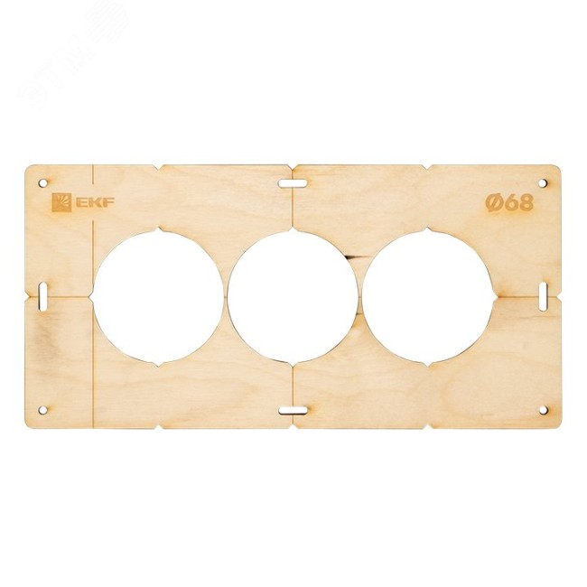 Шаблон для подрозетников c 3 отв. диам. 68 мм EKF Expert Шаблон для подрозетников c 3 отв. диам. 68 мм EKF Expert