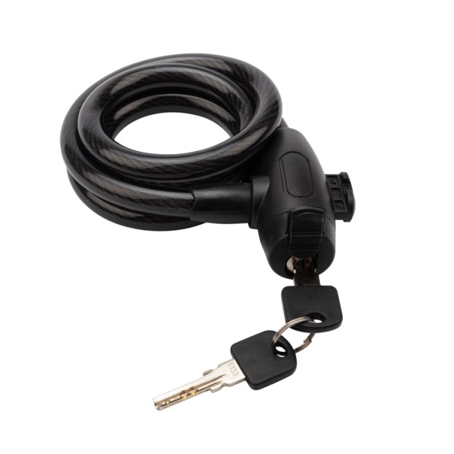 Тросовый замок взломостойкий для велосипедов и колясок с ключом 100 см черный