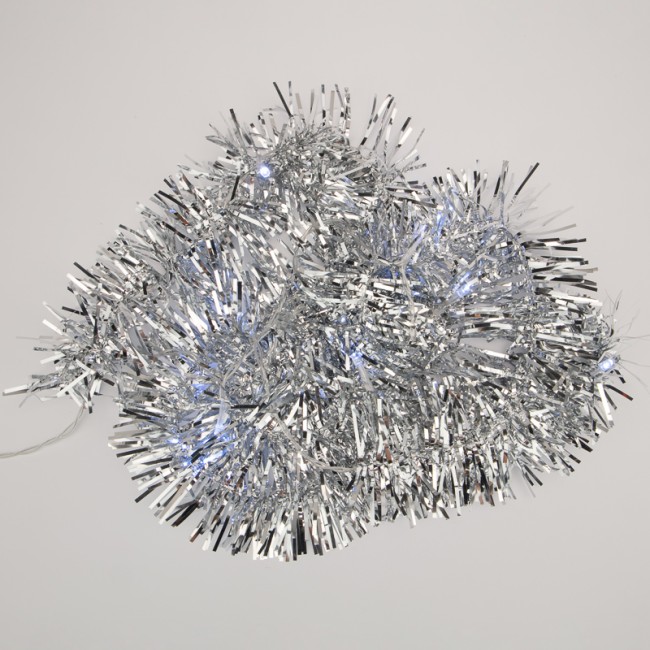 Гирлянда светодиодная Мишура серебряная 10 LED 1,5 м, прозрачный ПВХ, белый свет свечения, 2 х АА (батарейки не в комплекте) NEON-NIGHT Гирлянда светодиодная Мишура серебряная 10 LED 1,5 м, прозрачный ПВХ, белый свет свечения, 2 х АА (батарейки не в комплекте) NEON-NIGHT