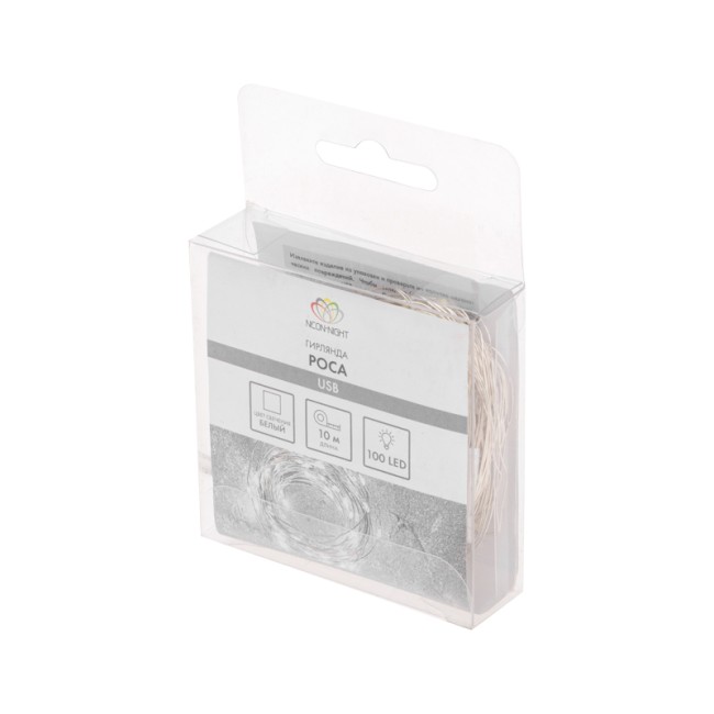 Гирлянда Роса 10 м, 100 LED, USB, белое свечение NEON-NIGHT Гирлянда Роса 10 м, 100 LED, USB, белое свечение NEON-NIGHT