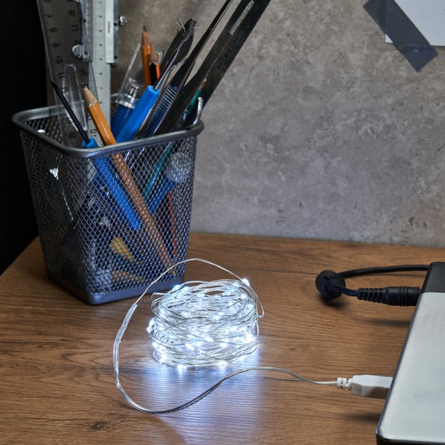 Гирлянда Роса 10 м, 100 LED, USB, белое свечение NEON-NIGHT Гирлянда Роса 10 м, 100 LED, USB, белое свечение NEON-NIGHT