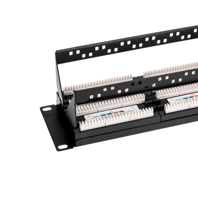 Панель коммутационная с кабельными органайзерами 19", 2U, 48 портов, UTP, RJ-45, CAT 5e REXANT PRO Панель коммутационная с кабельными органайзерами 19", 2U, 48 портов, UTP, RJ-45, CAT 5e REXANT PRO