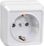 ОКТАВА Розетка наружная с заземлением белая ОКТАВА Розетка наружная с заземлением белая