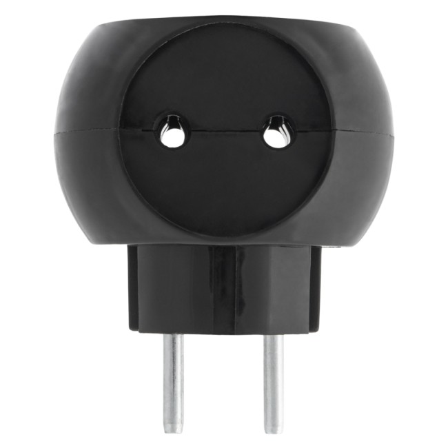 Тройник электрический «Шар» 220 В 6 А черный REXANT