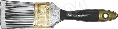 Кисть флейцевая ''Стайл'', искусственная черно-белая щетина, деревянная ручка 4'' (100 мм)