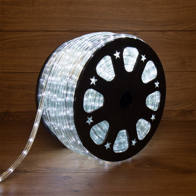 Дюралайт LED, свечение с динамикой (3W) - белый Эконом 24 LED/м, бухта 100м