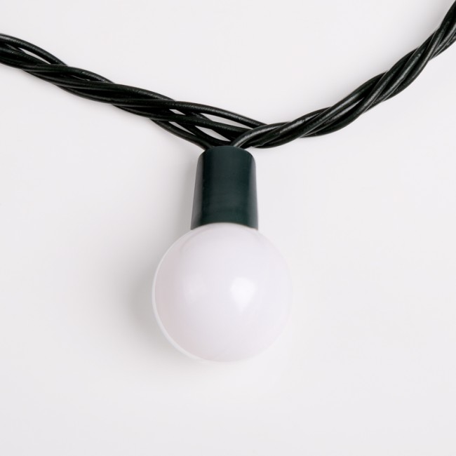 Гирлянда Шарики Ø25 мм, 5м, темно-зеленый ПВХ, 25 диодов, цвет Белый, Без контроллера Гирлянда Шарики Ø25 мм, 5м, темно-зеленый ПВХ, 25 диодов, цвет Белый, Без контроллера