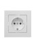 Розетка 1-м СП Vesna с заземл. защ. шторки ПБТ механизм бел. LEZARD 742-0288-124B