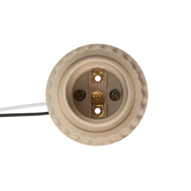 Патрон E27 с проводом 20 см бело-бежевый REXANT