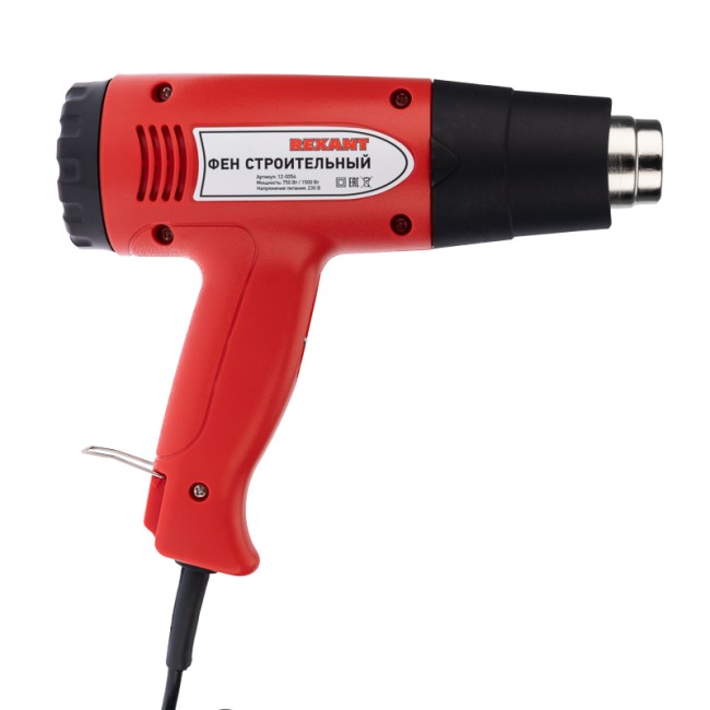 Фен строительный REXANT, 230 В/1600 Вт "STANDARD" Фен строительный REXANT, 230 В/1600 Вт "STANDARD"