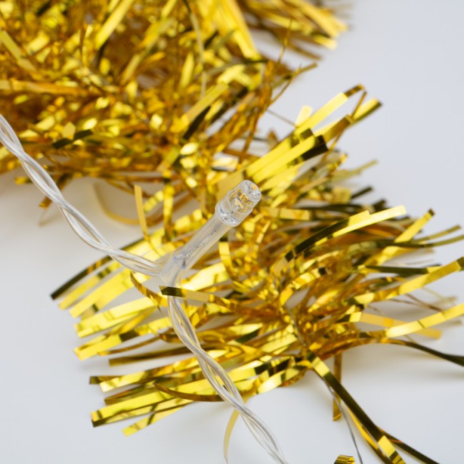 Гирлянда светодиодная Мишура золотая 10 LED, 1,5 м, прозрачный ПВХ, теплое белое свечение, 2 х АА (батарейки не в комплекте) NEON-NIGHT Гирлянда светодиодная Мишура золотая 10 LED, 1,5 м, прозрачный ПВХ, теплое белое свечение, 2 х АА (батарейки не в комплекте) NEON-NIGHT