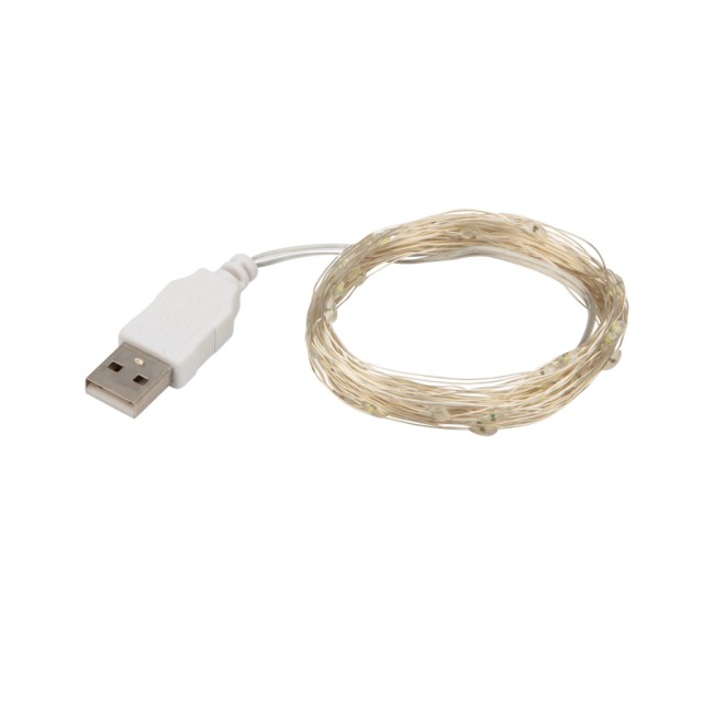 Гирлянда Роса 10 м, 100 LED, USB, теплое белое свечение NEON-NIGHT Гирлянда Роса 10 м, 100 LED, USB, теплое белое свечение NEON-NIGHT